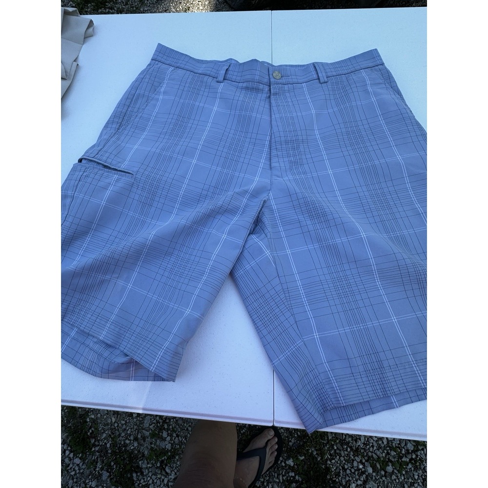 Grand Slam Golf Shorts Men's 34 Light BluePerformance Stretch Flat Front